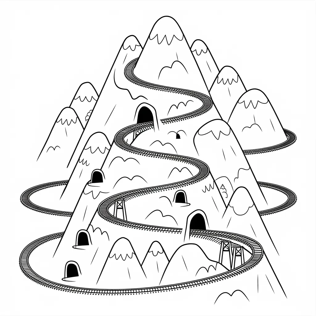 30 Gambar Pemandangan Gunung yang Belum Diwarnai untuk Diwarnai 22 gambar pemandangan gunung yang belum dicat 21