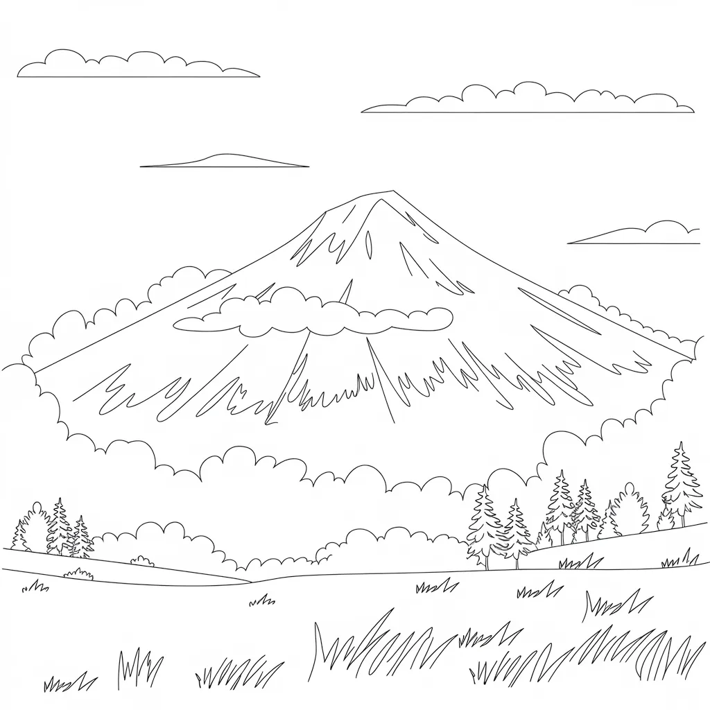 30 Gambar Pemandangan Gunung yang Belum Diwarnai untuk Diwarnai 21 gambar pemandangan gunung yang belum dicat 20