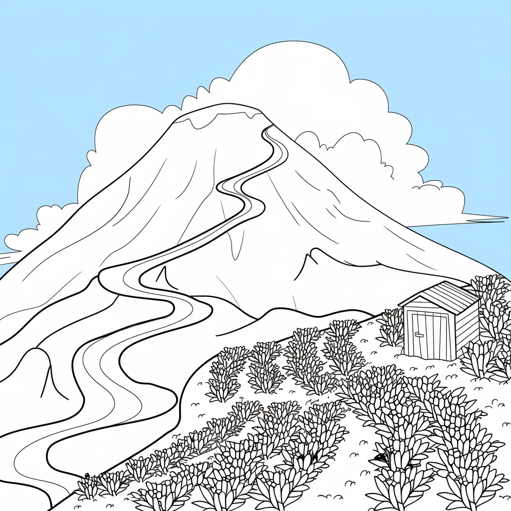 30 Gambar Pemandangan Gunung yang Belum Diwarnai untuk Diwarnai 28 gambar pemandangan gunung yang belum dicat 27
