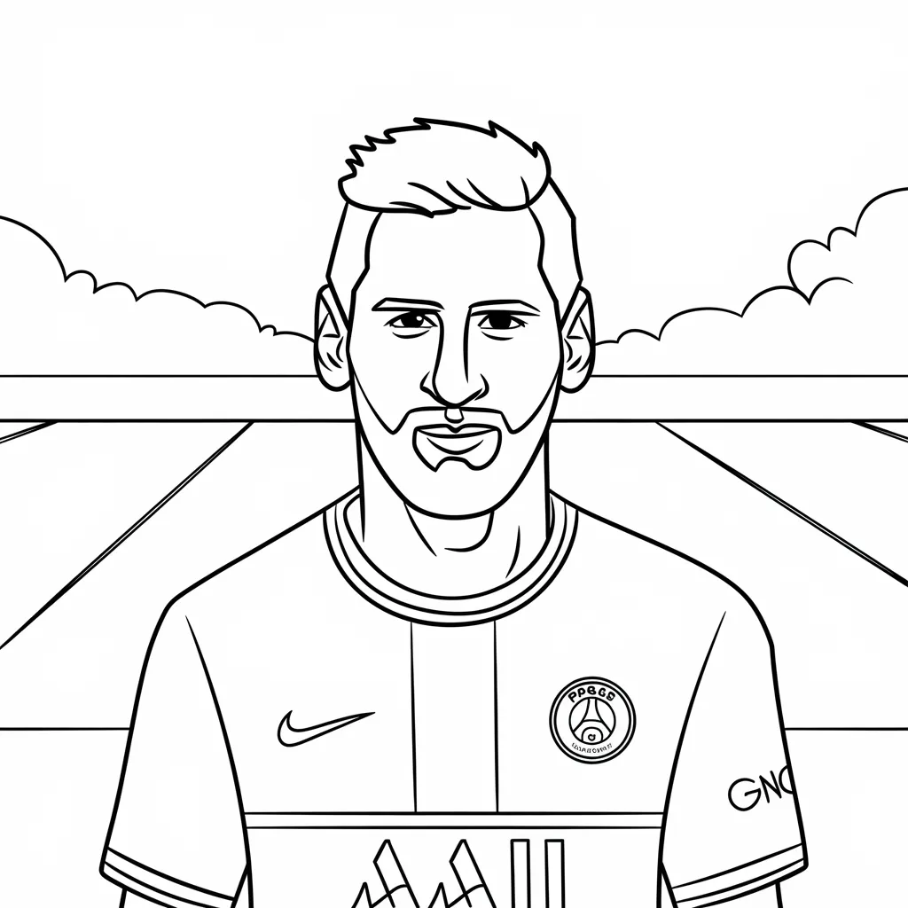 30 Gambar Mewarnai Messi untuk Diwarnai 20 gambar mewarnai messi 19