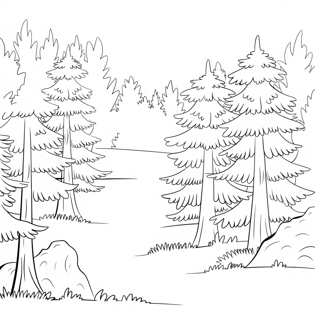 30 Gambar Pemandangan Alam Belum Diwarnai untuk Diwarnai 12 Gambar Pemandangan Alam Belum Diwarnai 11