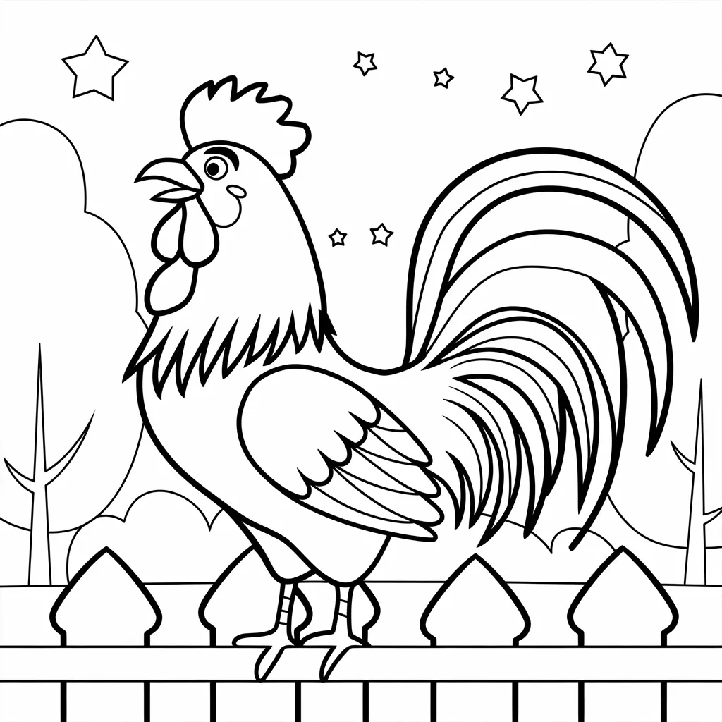 30 Gambar Ayam Hitam Putih untuk Diwarnai 2 gambar ayam hitam putih untuk diwarnai 1