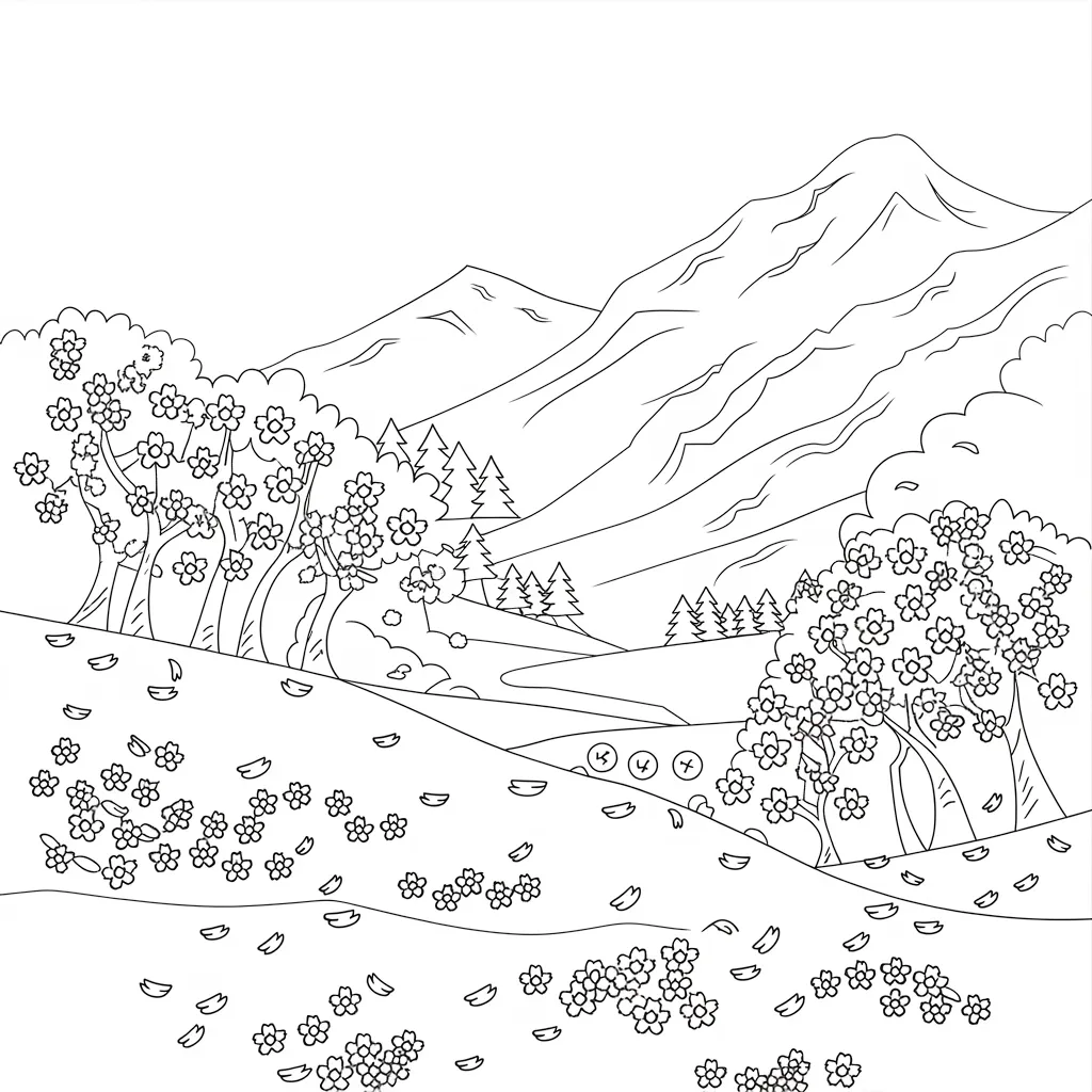 30 Gambar Pemandangan Alam Belum Diwarnai untuk Diwarnai 21 Gambar Pemandangan Alam Belum Diwarnai 20