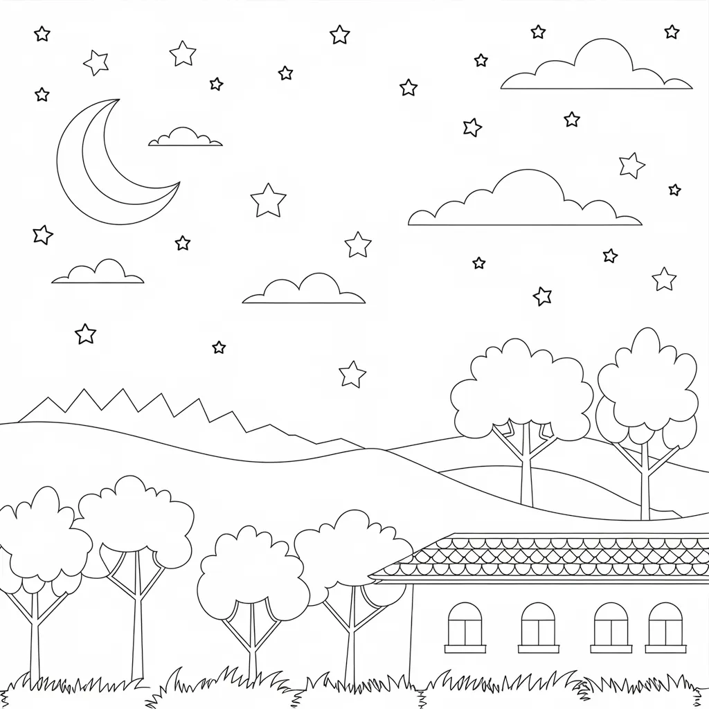 30 Gambar Pemandangan Alam Belum Diwarnai untuk Diwarnai 14 Gambar Pemandangan Alam Belum Diwarnai 13