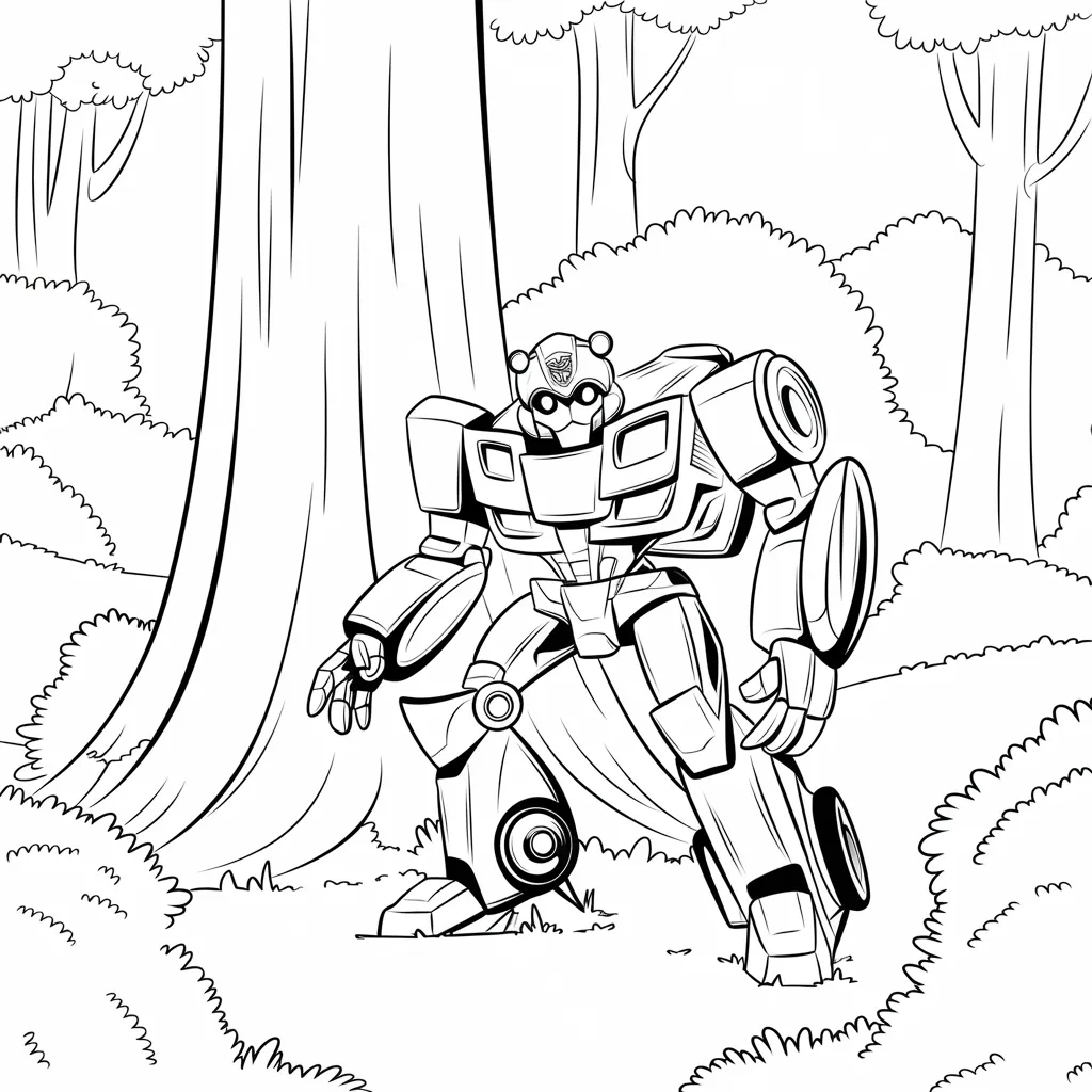 gambar mewarnai mobil bumblebee untuk anak-anak 17