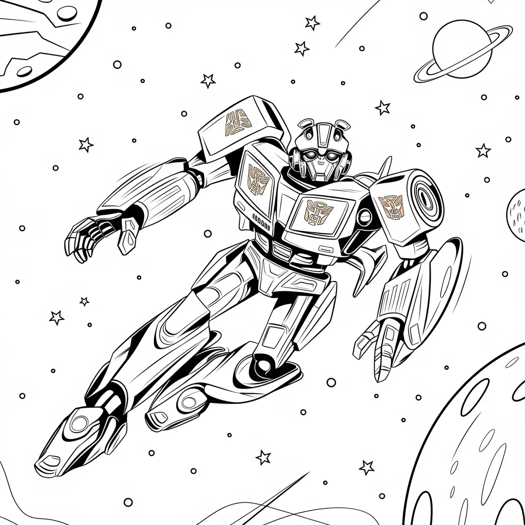 gambar mewarnai mobil bumblebee untuk anak-anak 10