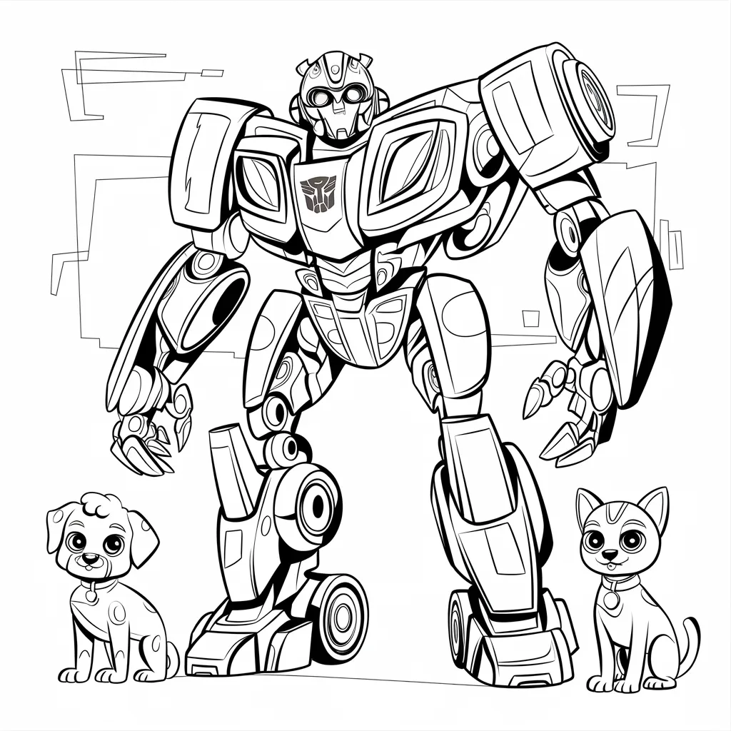 gambar mewarnai mobil bumblebee untuk anak-anak 27