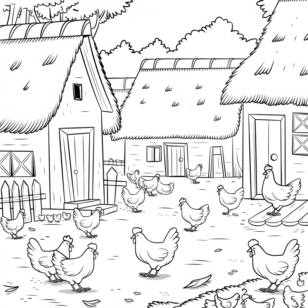 30 Gambar Ayam Hitam Putih untuk Diwarnai 18 gambar ayam hitam putih untuk diwarnai 17