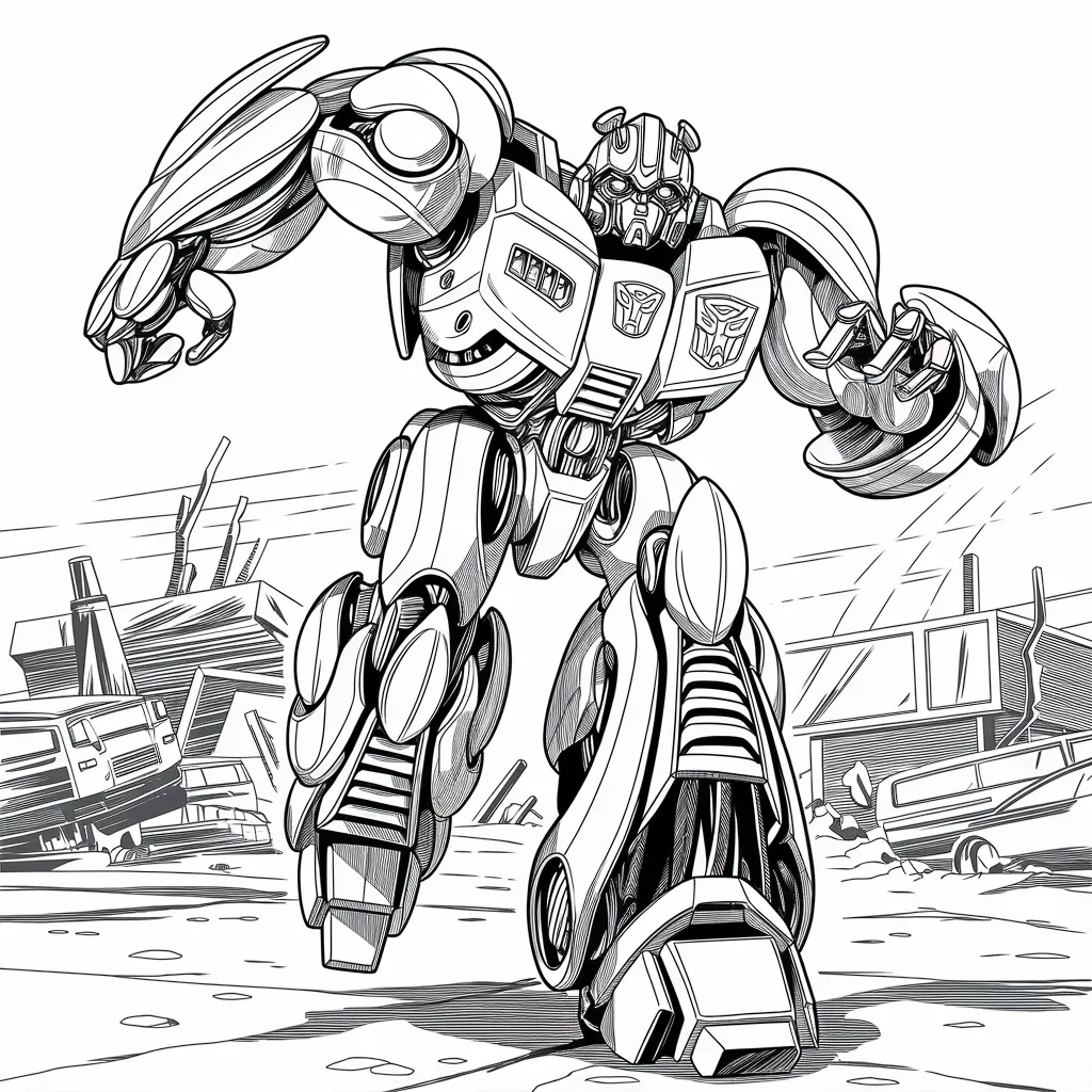 gambar mewarnai mobil bumblebee untuk anak-anak 3