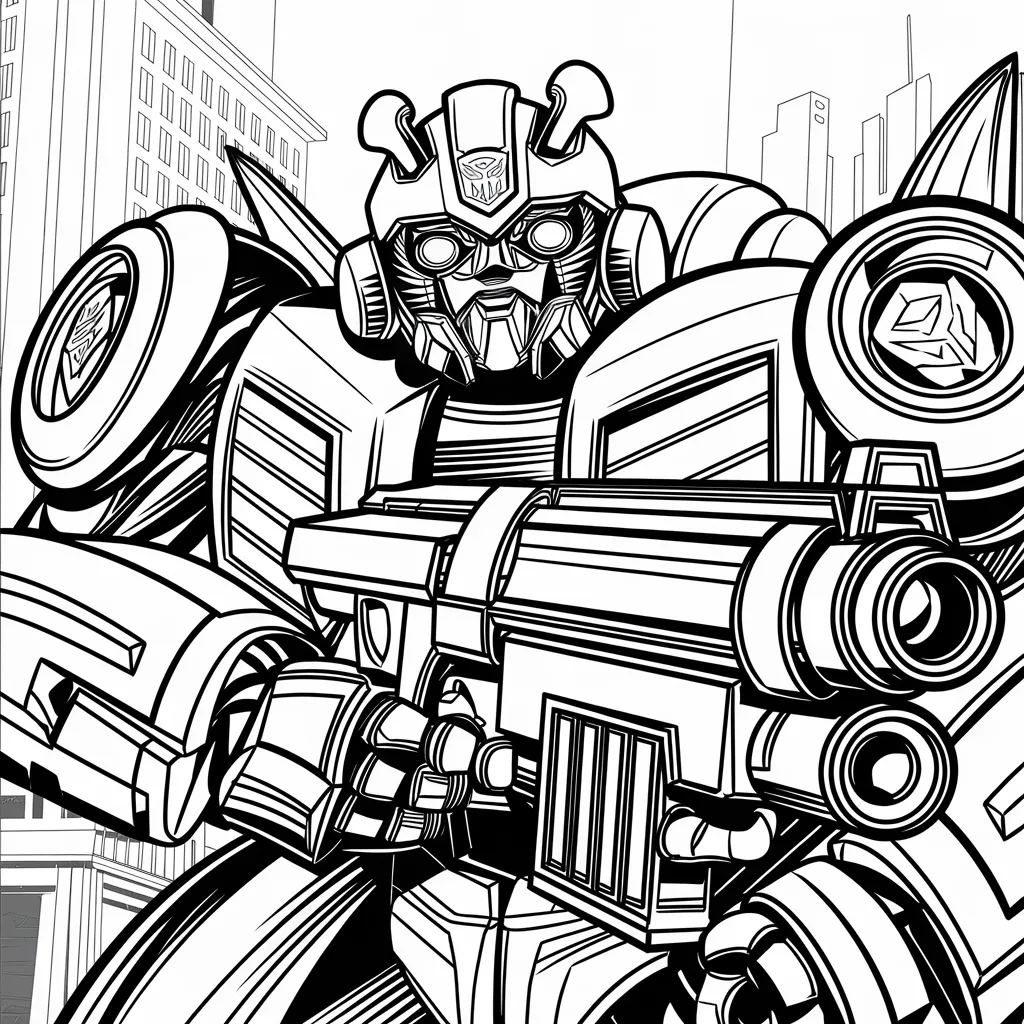 gambar mewarnai mobil bumblebee untuk anak-anak 8