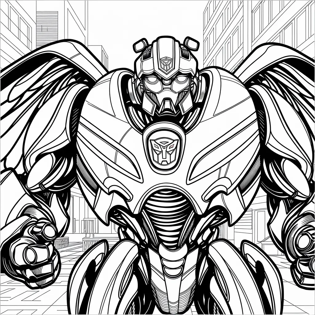 gambar mewarnai mobil bumblebee untuk anak-anak 15