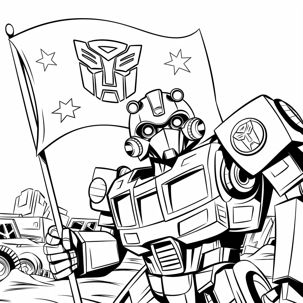 gambar mewarnai mobil bumblebee untuk anak-anak 29