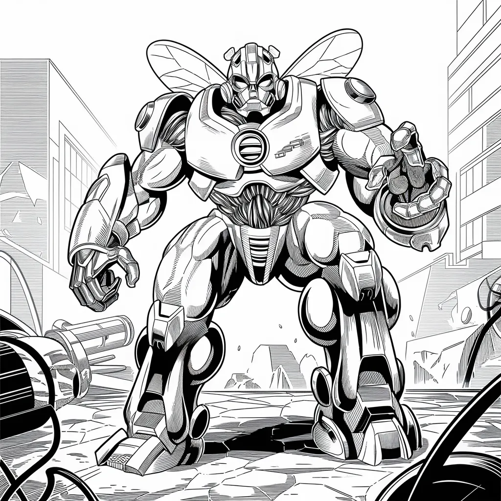 gambar mewarnai mobil bumblebee untuk anak-anak 18