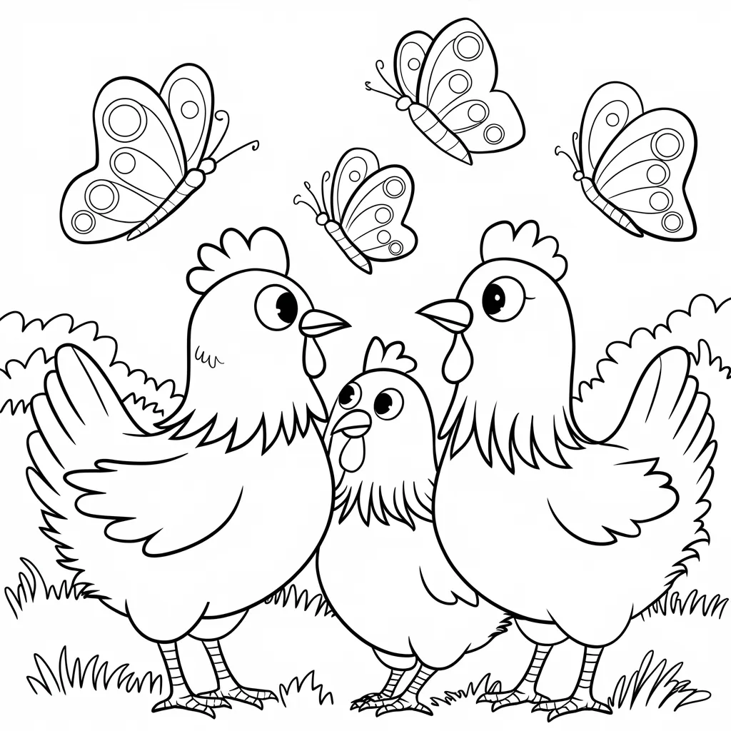 30 Gambar Ayam Hitam Putih untuk Diwarnai 17 gambar ayam hitam putih untuk diwarnai 16