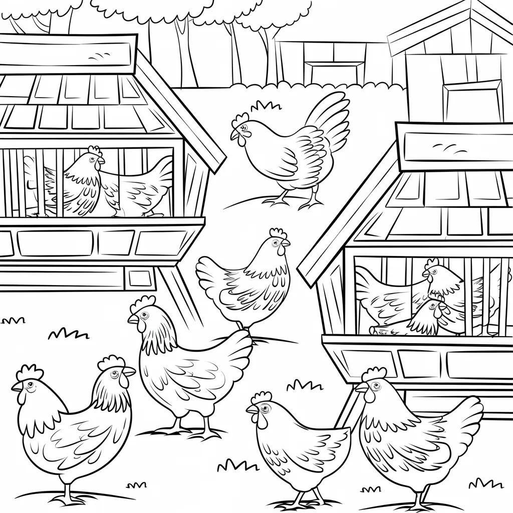 30 Gambar Ayam Hitam Putih untuk Diwarnai 4 gambar ayam hitam putih untuk diwarnai 3