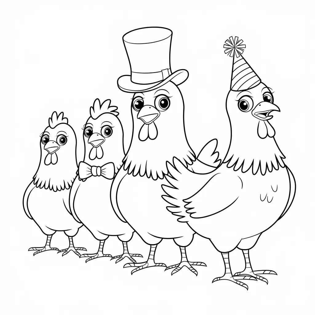 30 Gambar Ayam Hitam Putih untuk Diwarnai 13 gambar ayam hitam putih untuk diwarnai 12