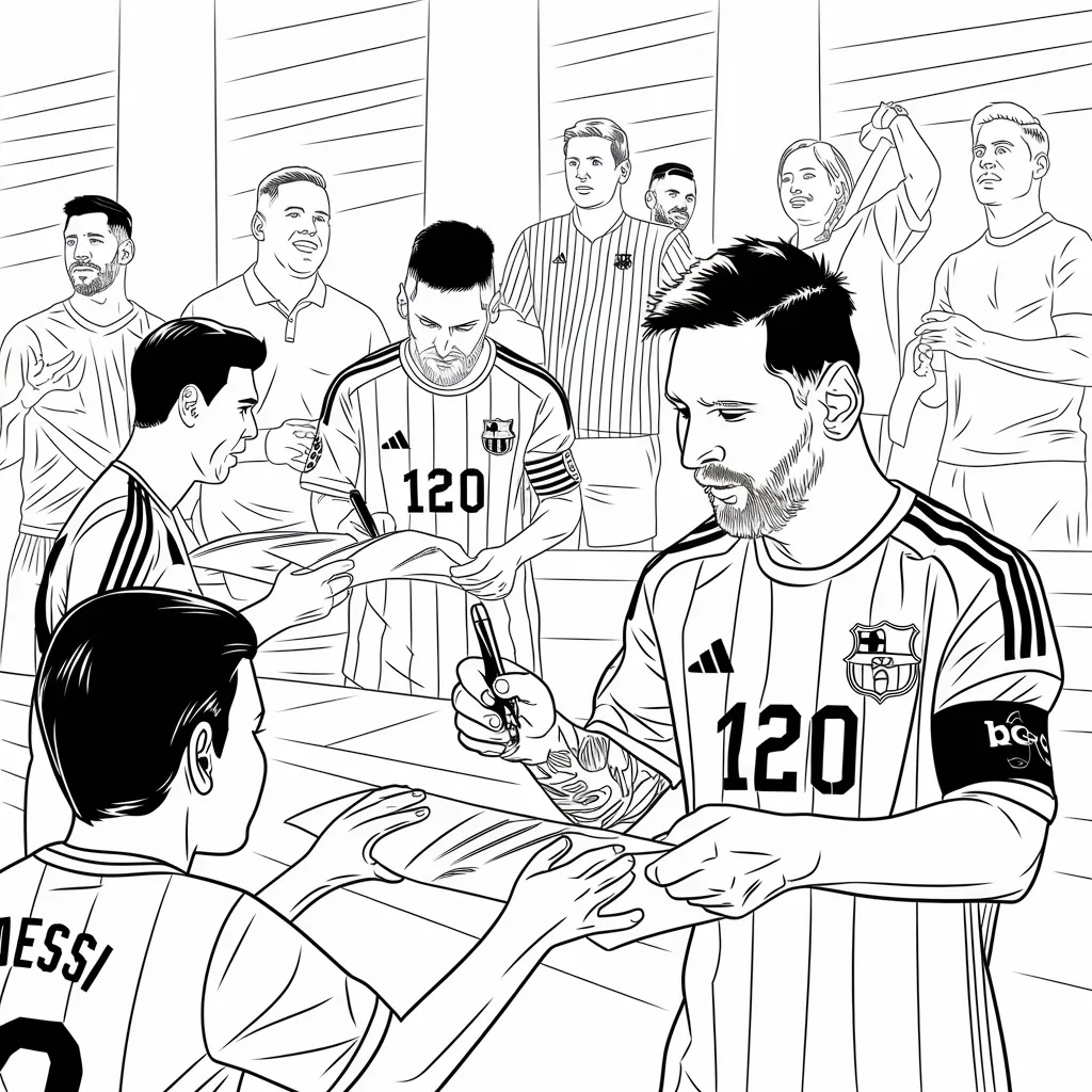 30 Gambar Mewarnai Messi untuk Diwarnai 31 gambar mewarnai messi 30