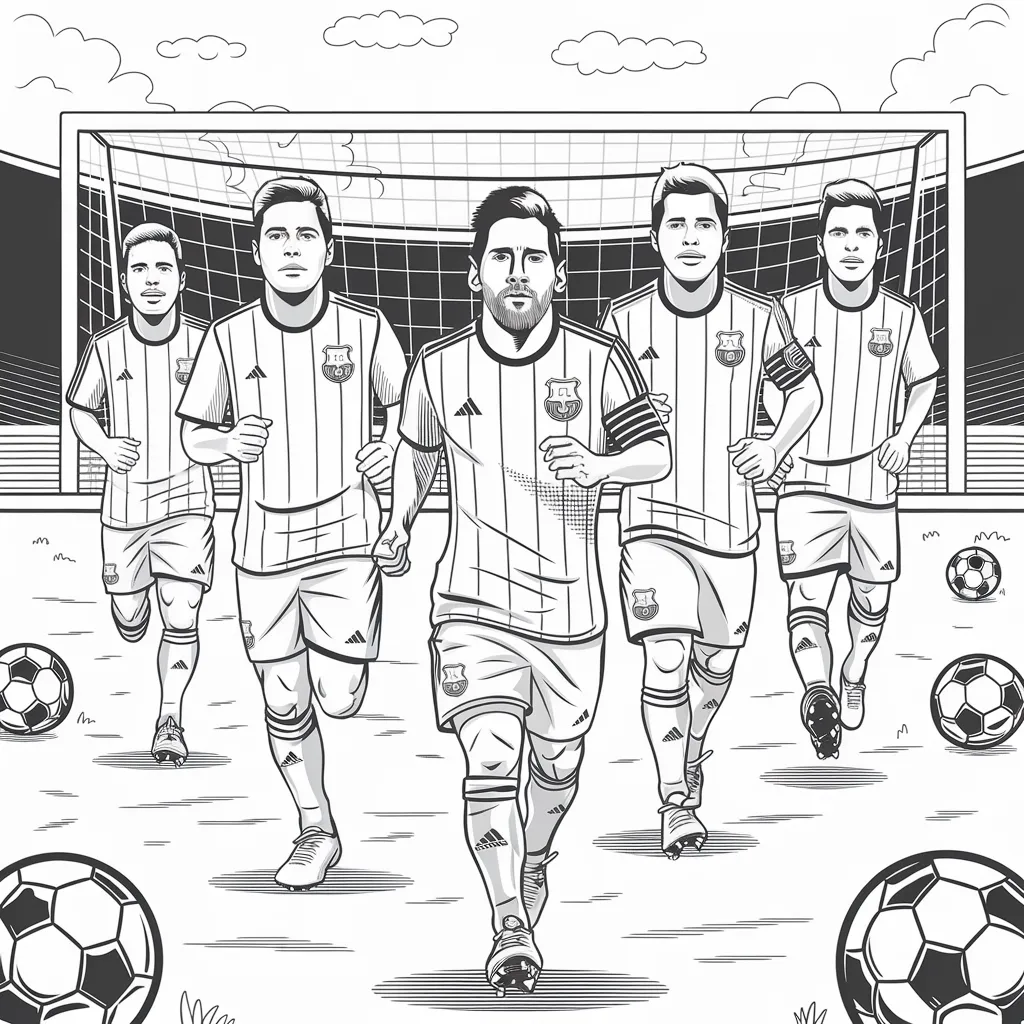 30 Gambar Mewarnai Messi untuk Diwarnai 10 gambar mewarnai messi 9