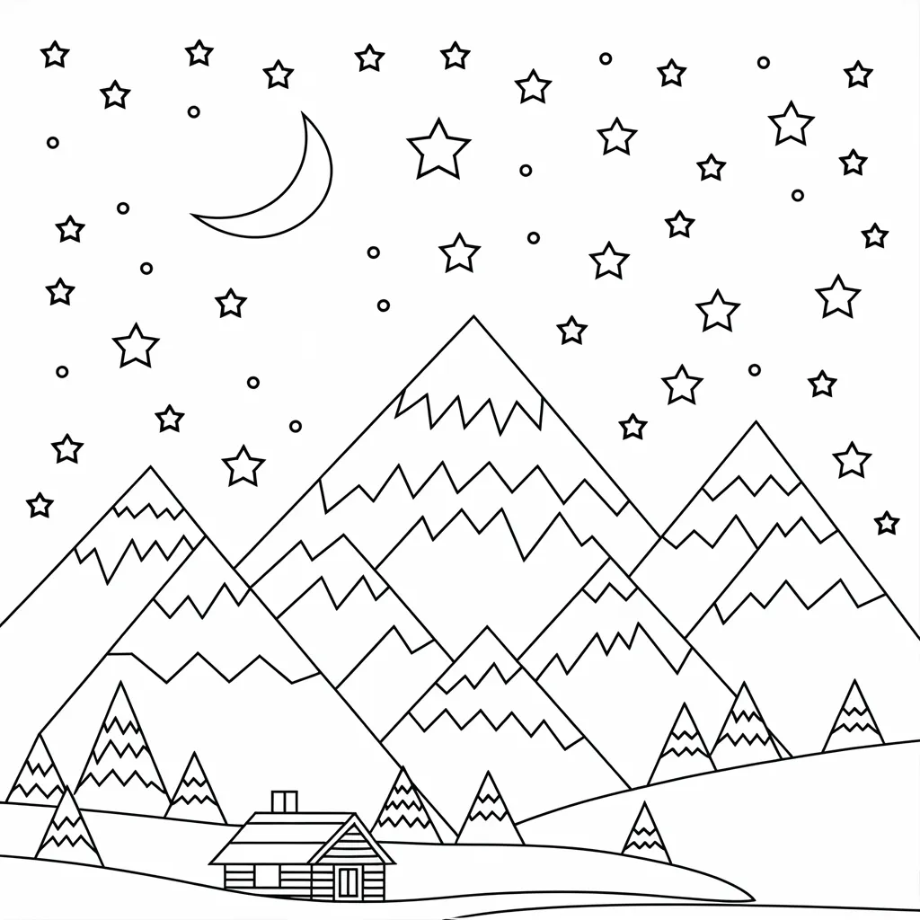 30 Gambar Pemandangan Gunung yang Belum Diwarnai untuk Diwarnai 25 gambar pemandangan gunung yang belum dicat 24