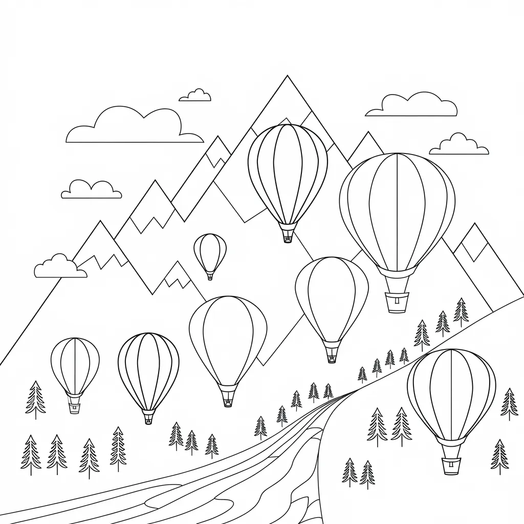 30 Gambar Pemandangan Gunung yang Belum Diwarnai untuk Diwarnai 24 gambar pemandangan gunung yang belum dicat 23