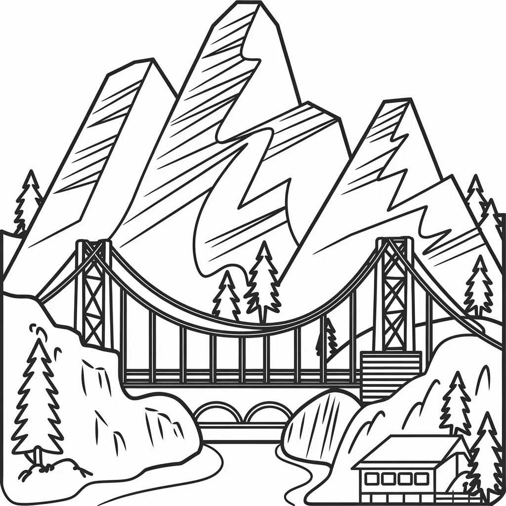 30 Gambar Pemandangan Gunung yang Belum Diwarnai untuk Diwarnai 15 gambar pemandangan gunung yang belum dicat 14