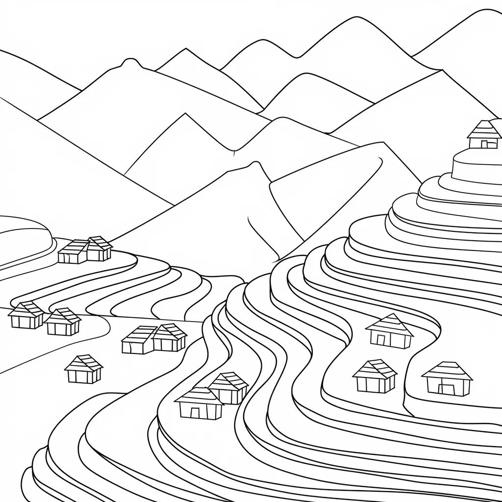 30 Gambar Pemandangan Gunung yang Belum Diwarnai untuk Diwarnai 13 gambar pemandangan gunung yang belum dicat 12