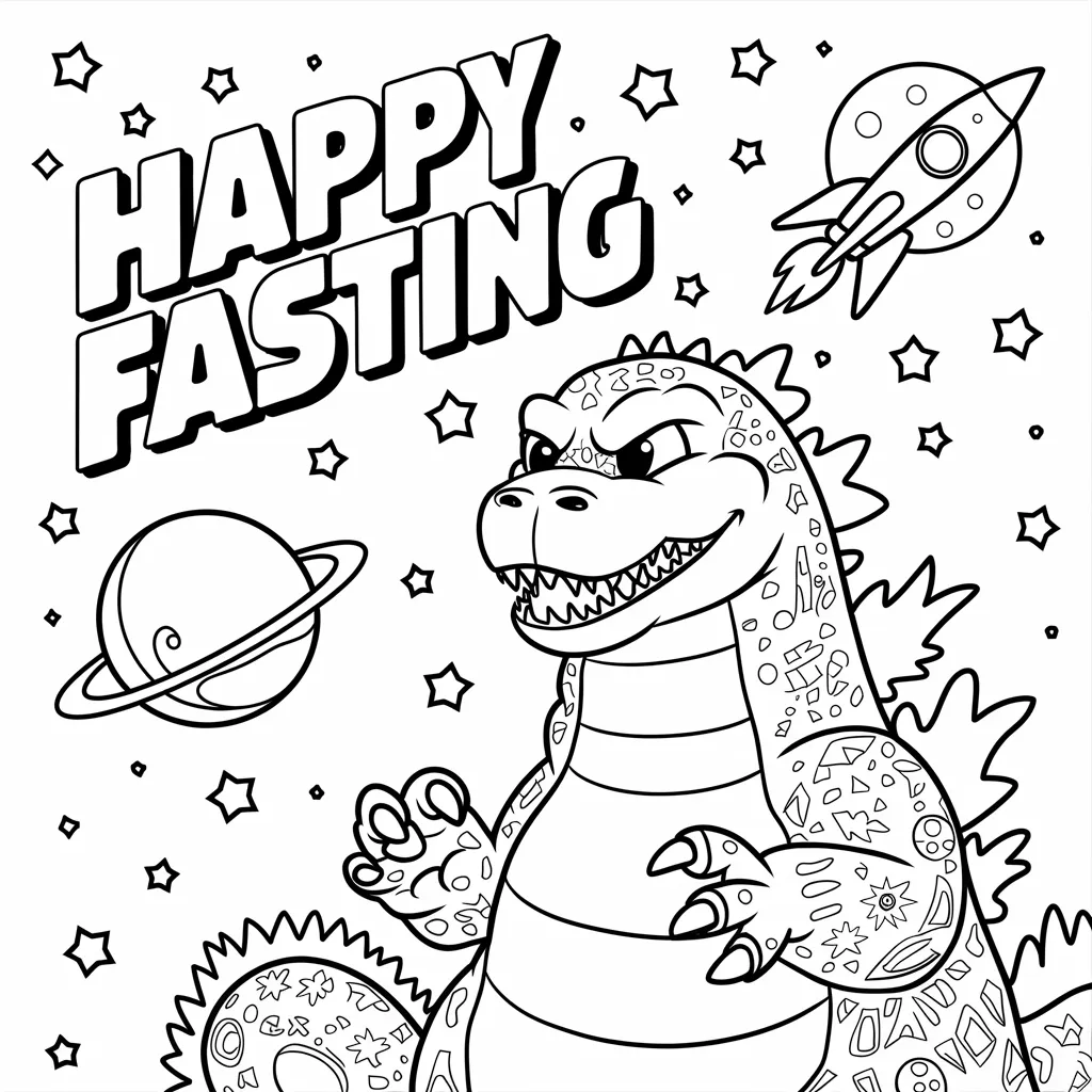 gambar mewarnai godzilla 14 