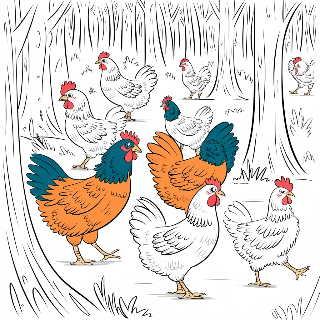 30 Gambar Ayam Hitam Putih untuk Diwarnai 6 gambar ayam hitam putih untuk diwarnai 5