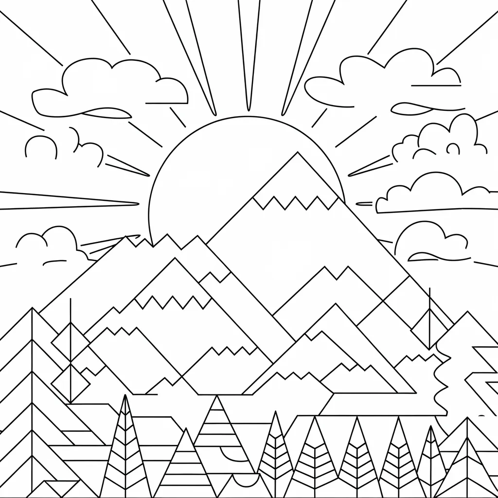 30 Gambar Pemandangan Alam Belum Diwarnai untuk Diwarnai 2 Gambar Pemandangan Alam Belum Diwarnai 1