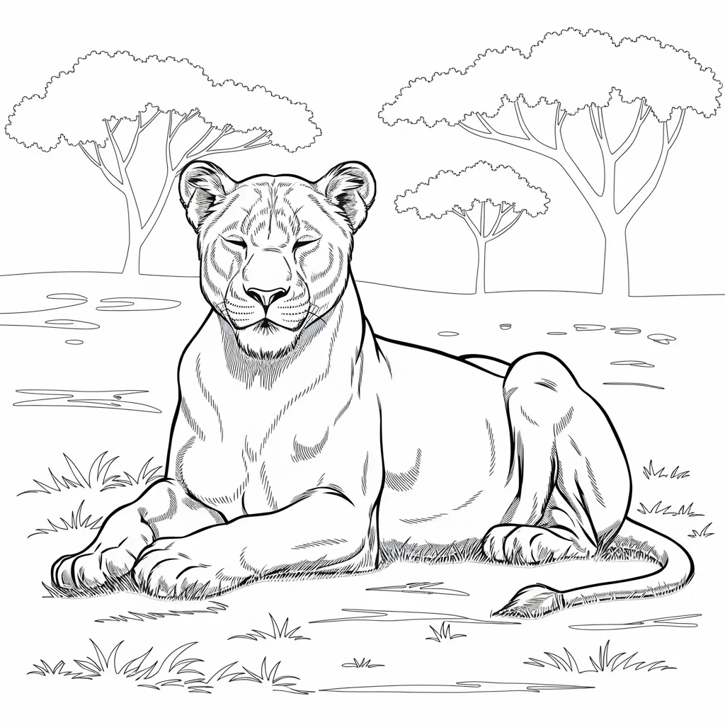 gambar singa mewarnai 2