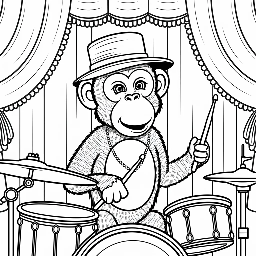 gambar monyet untuk diwarnai 23