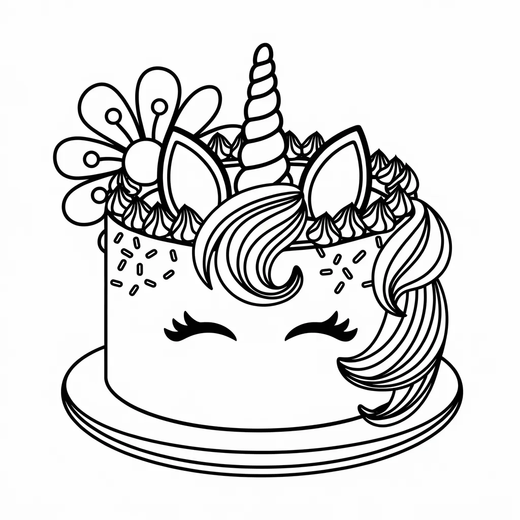 gambar mewarnai kue unicorn 5