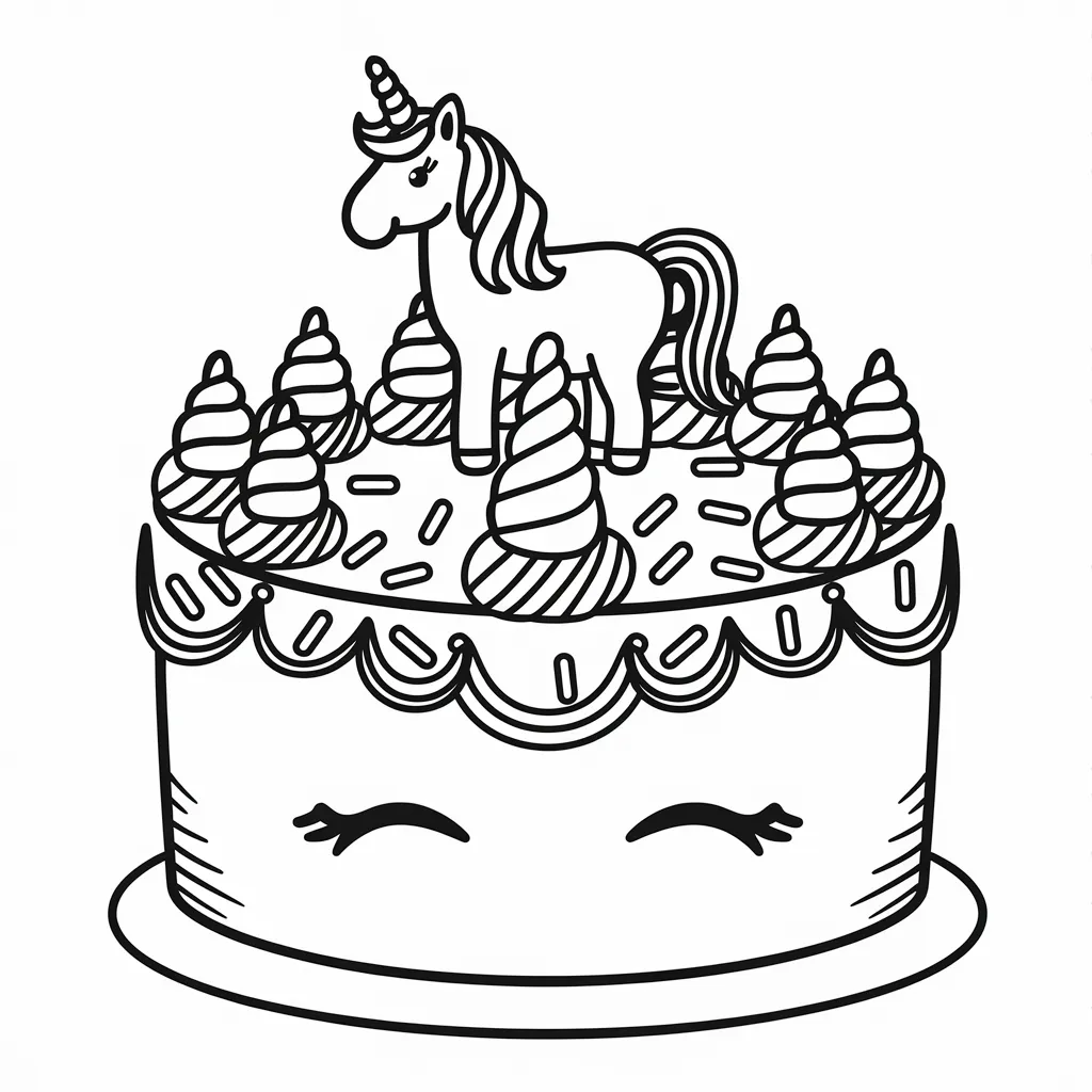 gambar mewarnai kue unicorn 7
