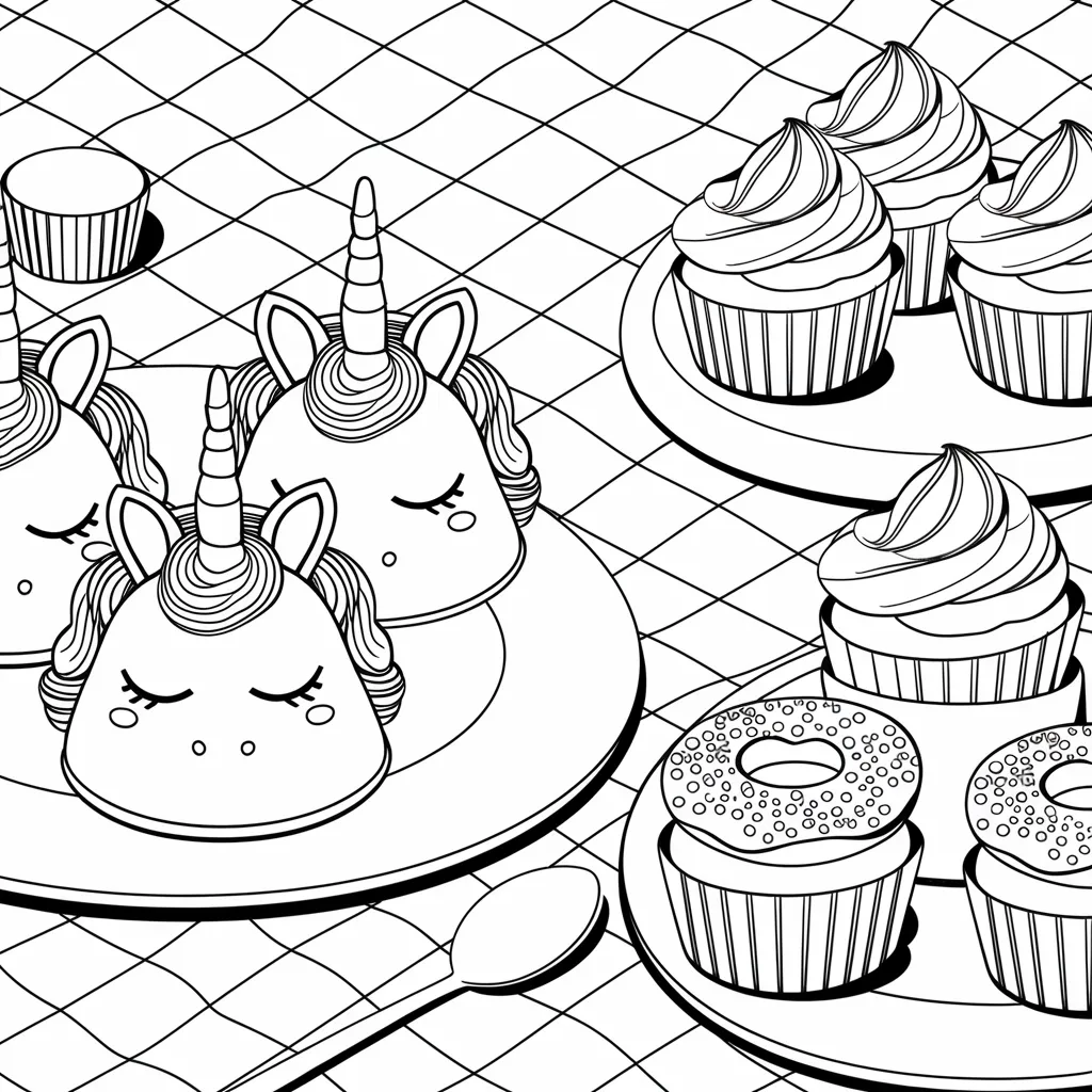 gambar mewarnai kue unicorn 11