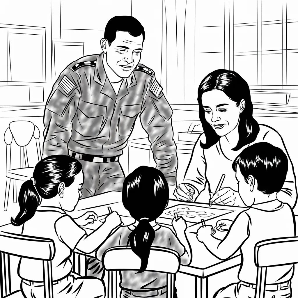 Gambar Kartun TNI dan Persit Harmoni Kehidupan Militer dan Keluarga dalam Goresan Sederhana 24 gambar kartun TNI dan Persit 23