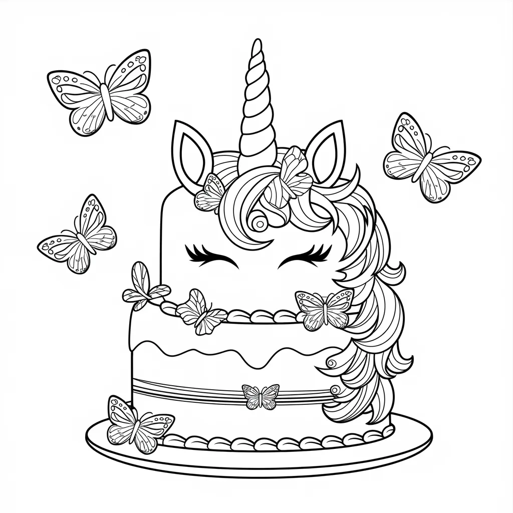 Gambar Mewarnai Kue Unicorn 9 gambar mewarnai kue unicorn 8