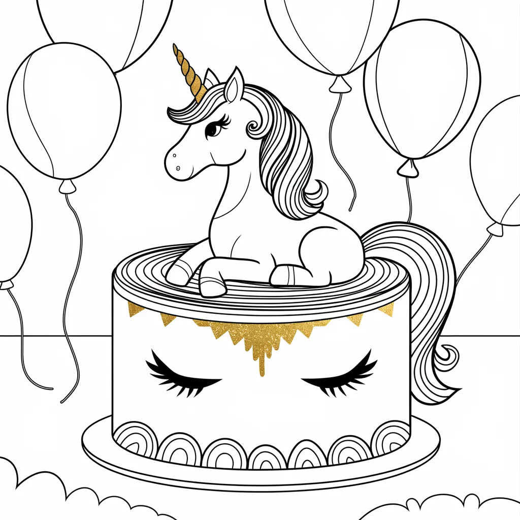 gambar mewarnai kue unicorn 15
