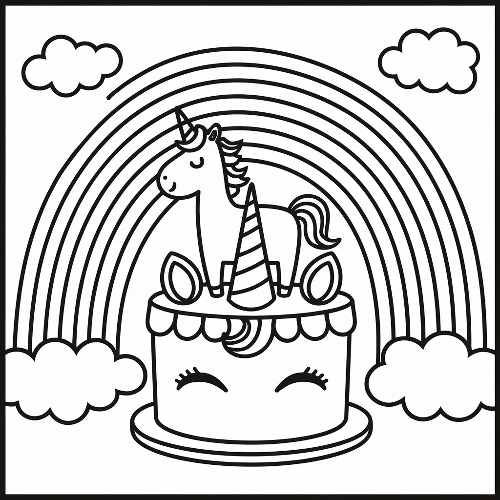 Gambar Mewarnai Kue Unicorn 11 gambar mewarnai kue unicorn 10