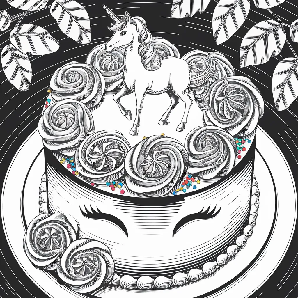 gambar mewarnai kue unicorn 28
