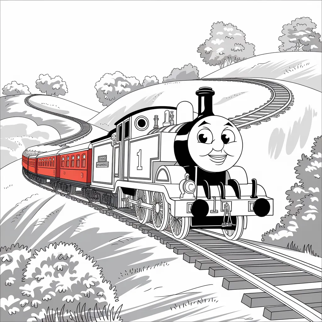 Gambar Kartun Thomas Hitam Putih Petualangan Lokomotif Biru dalam Nuansa Monokrom 13 gambar kartun thomas hitam putih 12