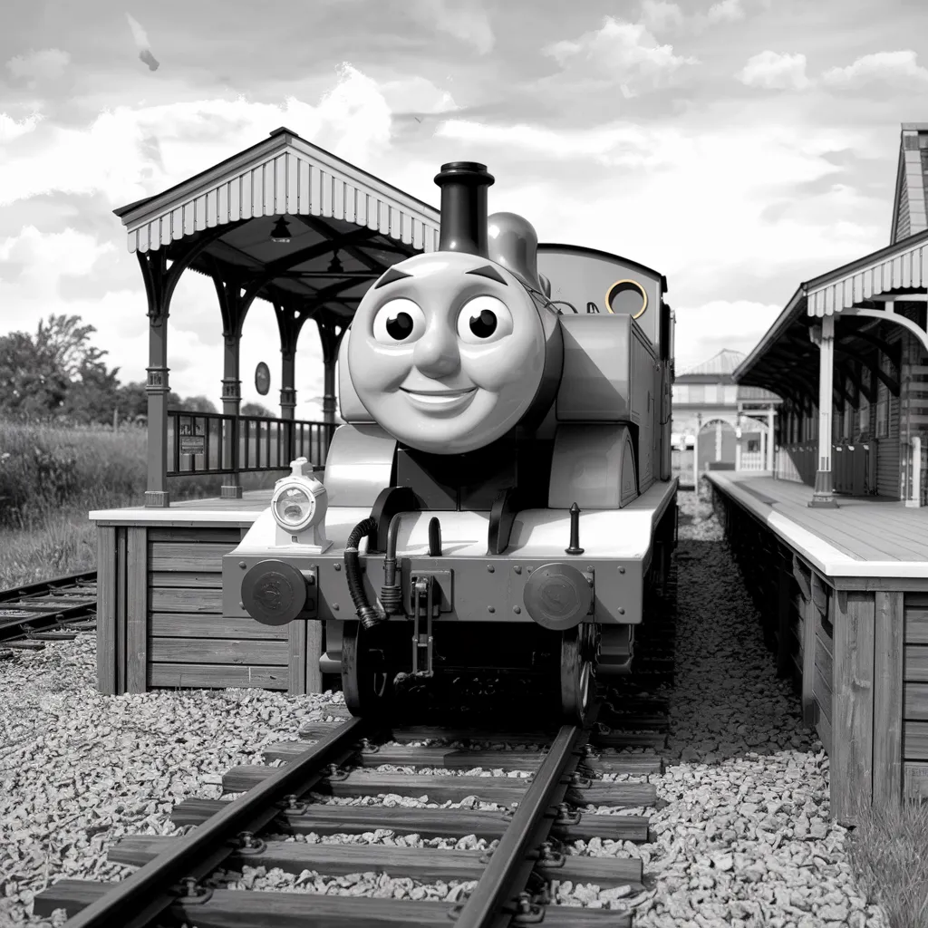 Gambar Kartun Thomas Hitam Putih Petualangan Lokomotif Biru dalam Nuansa Monokrom 3 gambar kartun thomas hitam putih 2