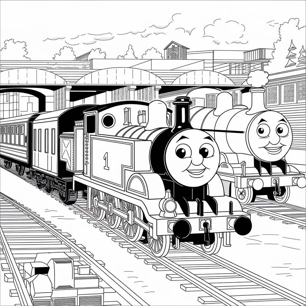 Gambar Kartun Thomas Hitam Putih Petualangan Lokomotif Biru dalam Nuansa Monokrom 26 gambar kartun thomas hitam putih 25