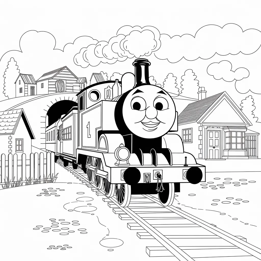 Gambar Kartun Thomas Hitam Putih Petualangan Lokomotif Biru dalam Nuansa Monokrom 29 gambar kartun thomas hitam putih 28