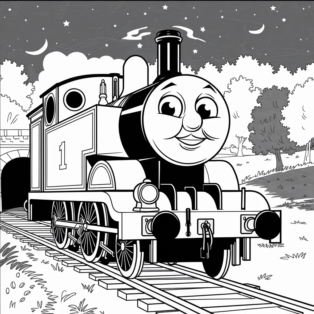 Gambar Kartun Thomas Hitam Putih Petualangan Lokomotif Biru dalam Nuansa Monokrom 15 gambar kartun thomas hitam putih 14
