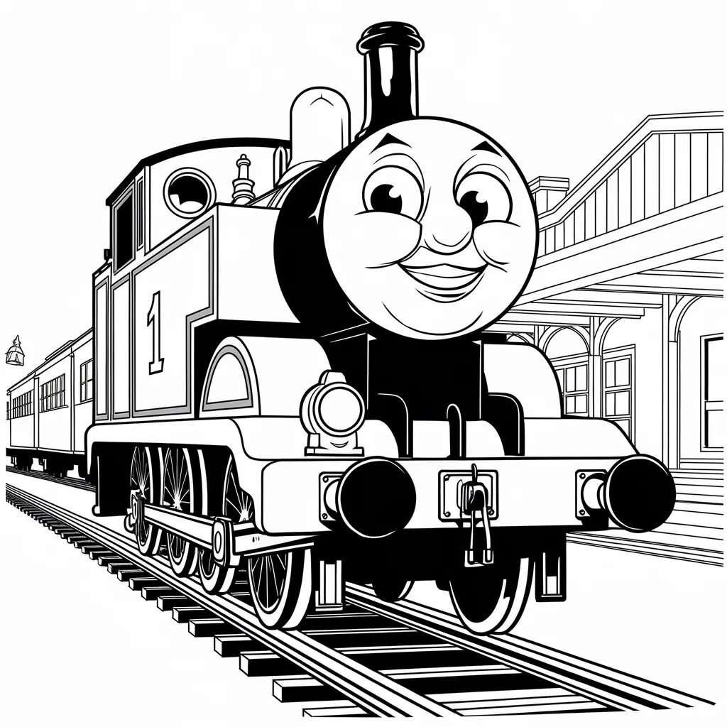 Gambar Kartun Thomas Hitam Putih Petualangan Lokomotif Biru dalam Nuansa Monokrom 17 gambar kartun thomas hitam putih 16