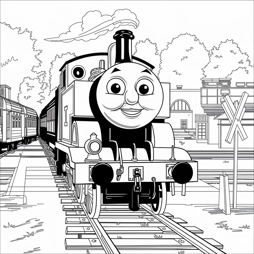 Gambar Kartun Thomas Hitam Putih Petualangan Lokomotif Biru dalam Nuansa Monokrom 18 gambar kartun thomas hitam putih 17