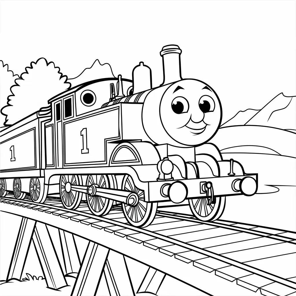 Gambar Kartun Thomas Hitam Putih Petualangan Lokomotif Biru dalam Nuansa Monokrom 6 gambar kartun thomas hitam putih 5