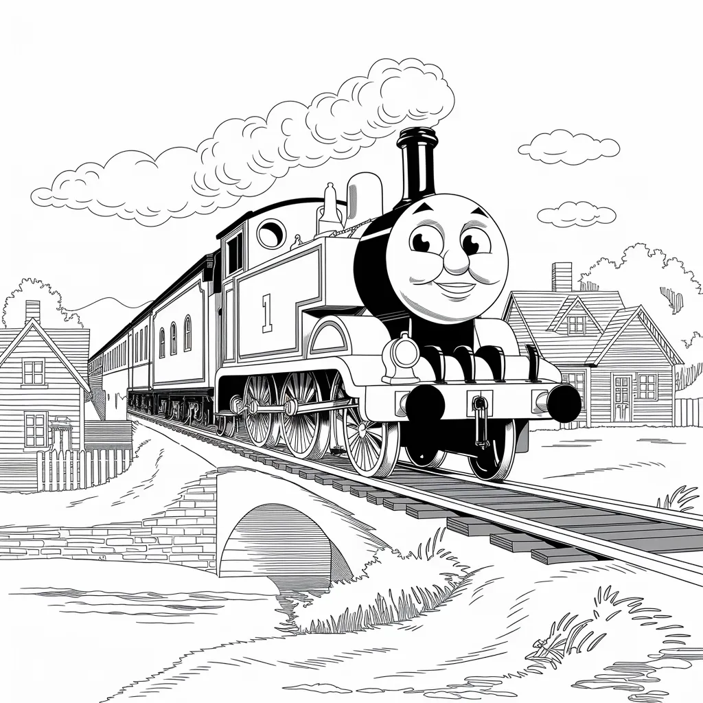 Gambar Kartun Thomas Hitam Putih Petualangan Lokomotif Biru dalam Nuansa Monokrom 23 gambar kartun thomas hitam putih 22