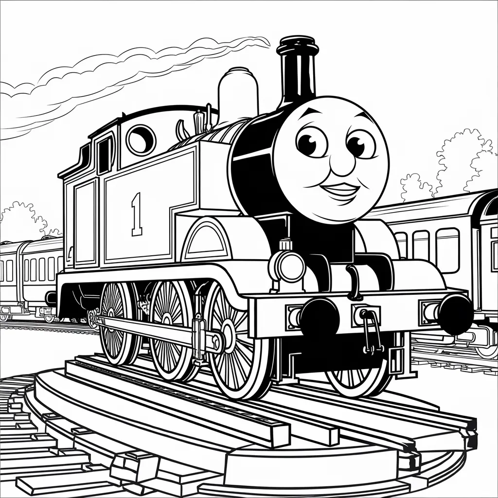 Gambar Kartun Thomas Hitam Putih Petualangan Lokomotif Biru dalam Nuansa Monokrom 12 gambar kartun thomas hitam putih 11