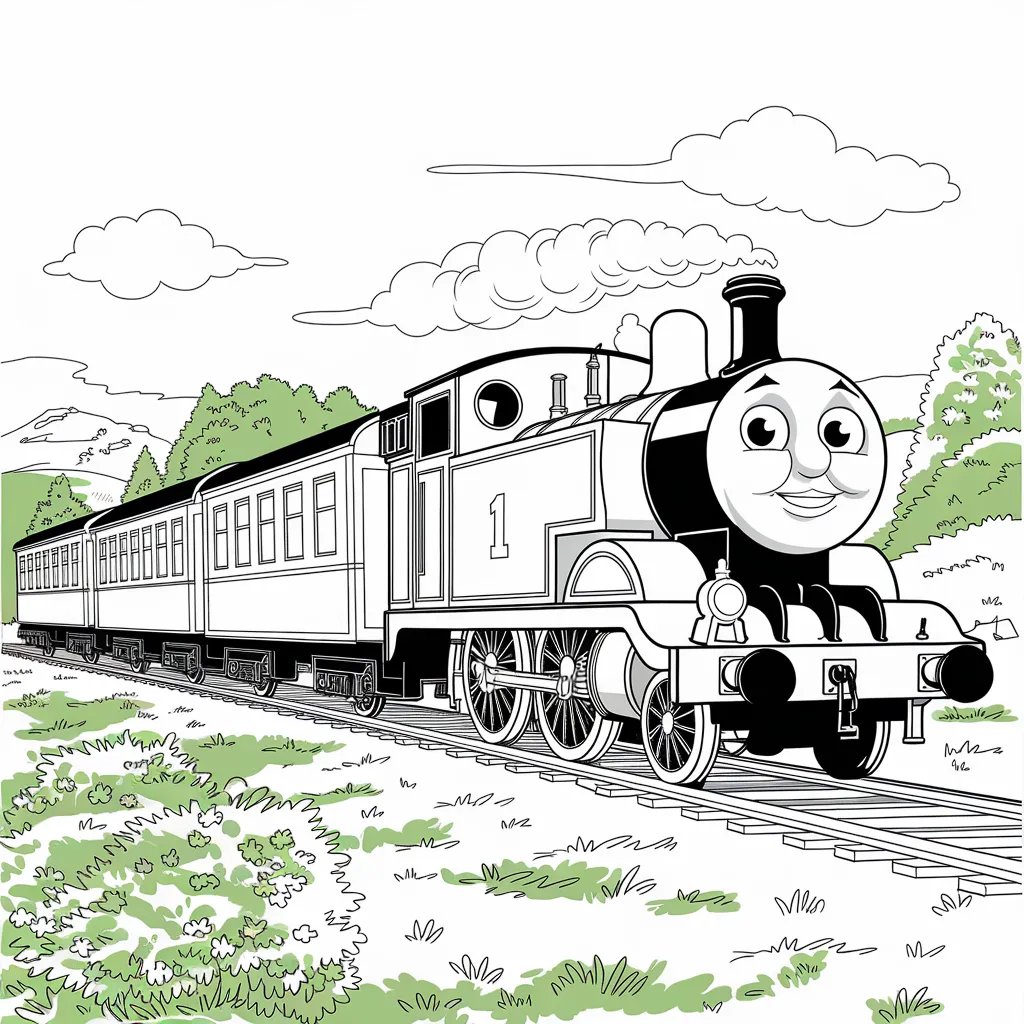 Gambar Kartun Thomas Hitam Putih Petualangan Lokomotif Biru dalam Nuansa Monokrom 31 gambar kartun thomas hitam putih 30